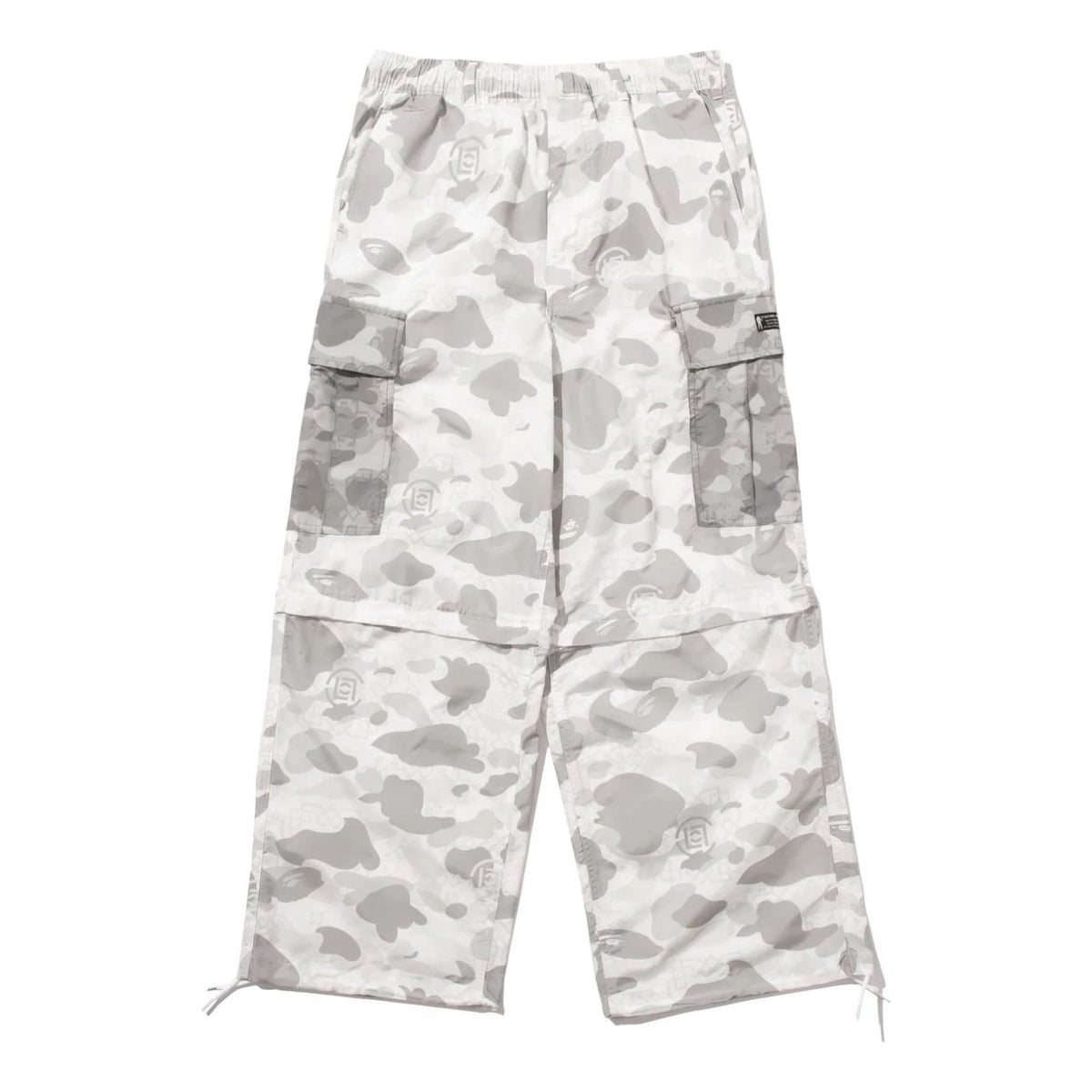 BAPE X Clot Camo Detachable Relaxed Fit Cargo Pants 'White' 0ZXPTMX90552P-WHT