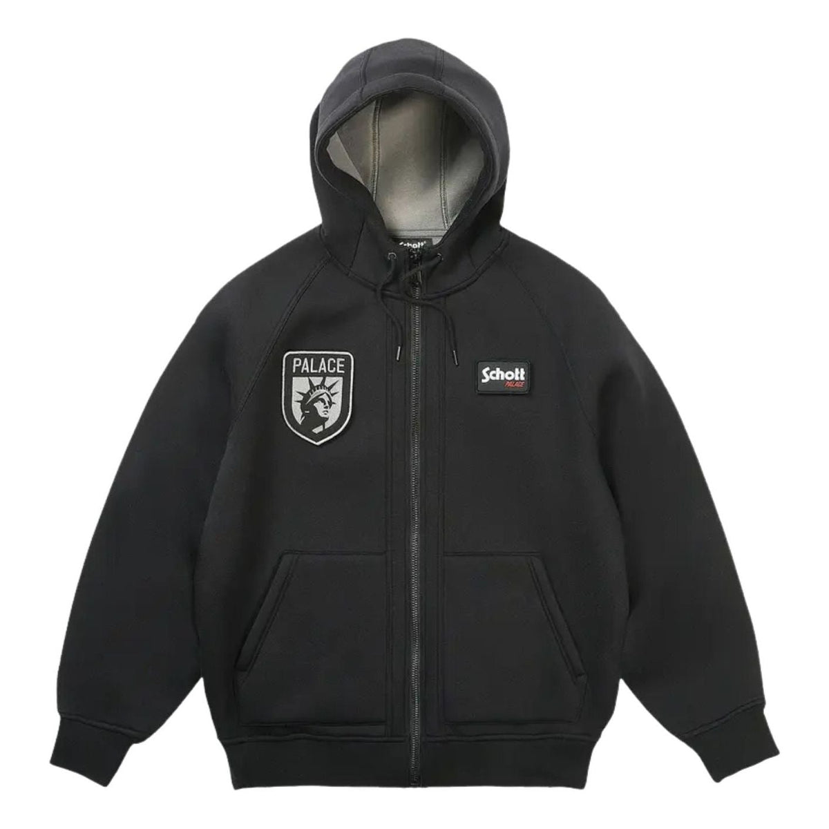 Palace x Schott Bonded Fleece Hood 'Black' P30HD064