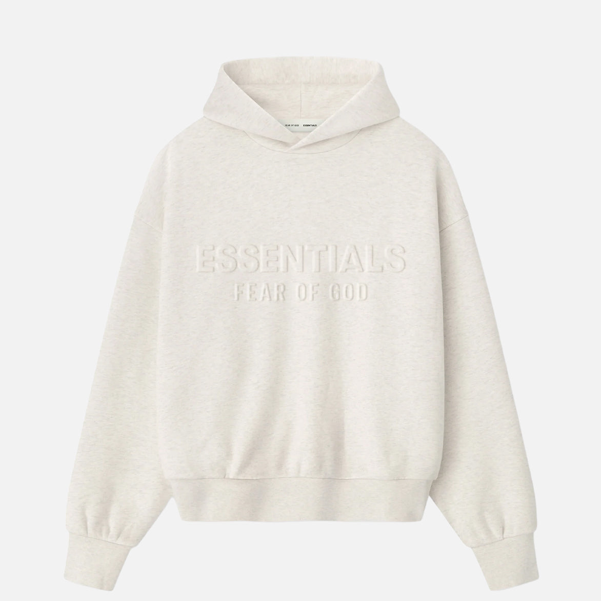 EMBOSSED ESSENTIALS CLASSIC HOODIE - OATMEAL HEATHER