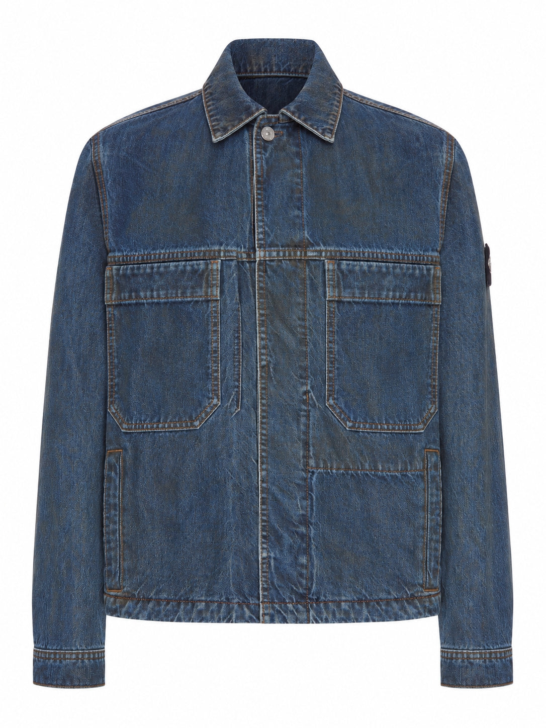 OVERSHIRT IN DENIM CON BADGE STONE ISLAND