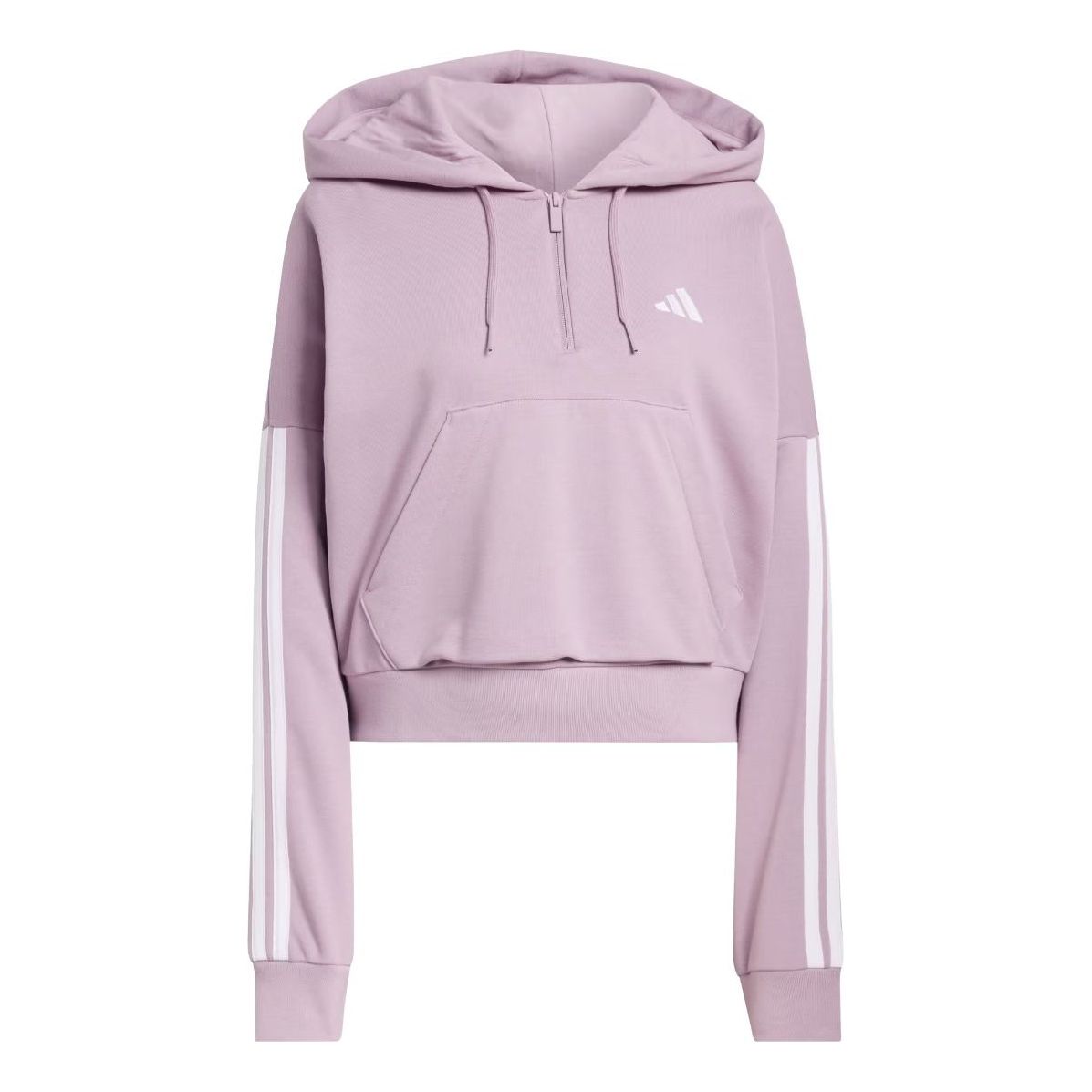 (WMNS) adidas Essentials 3-Stripes French Terry Quarter-Zip Hoodie 'Preloved Fig White' KQ7569