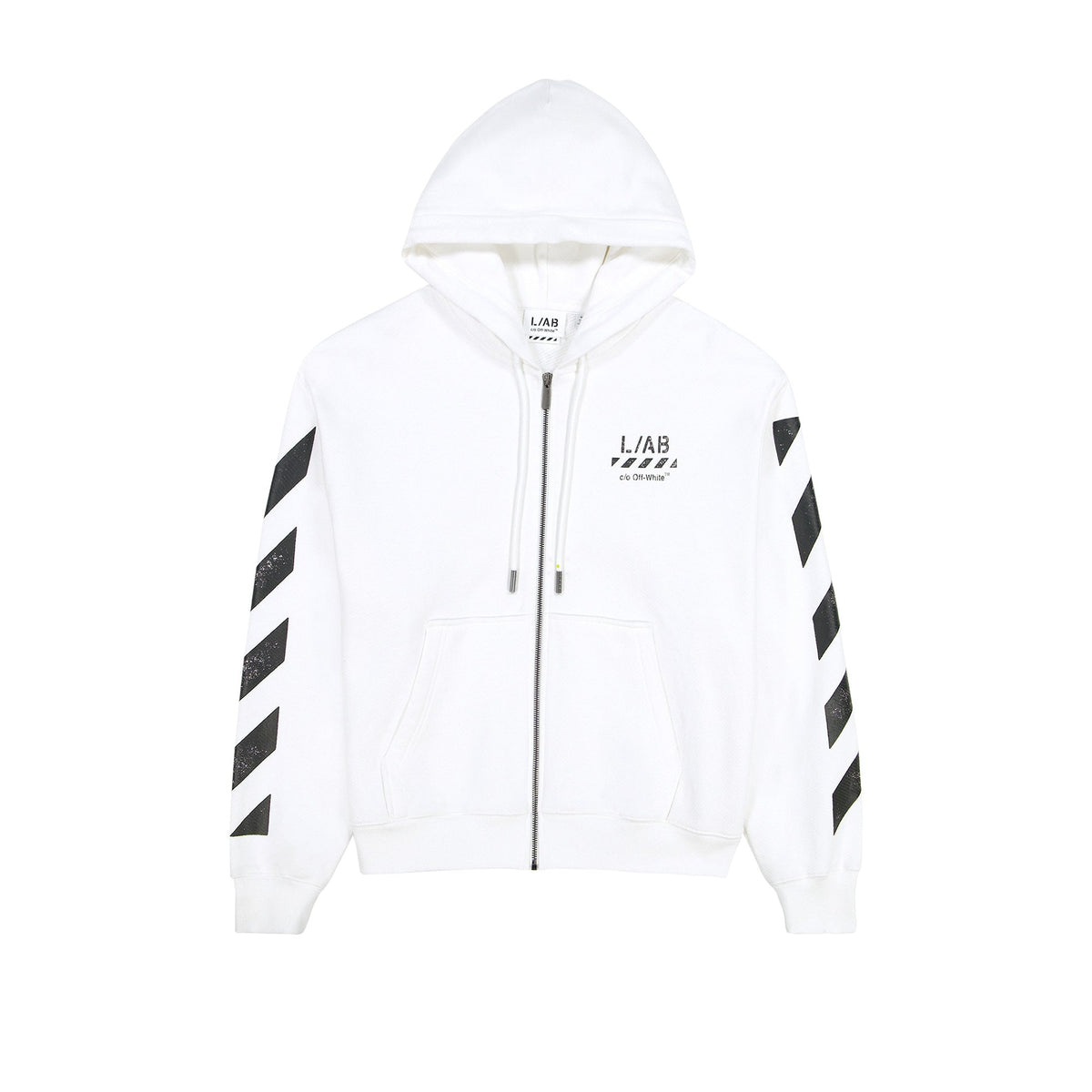 L/AB c/o Off-White™ Mens Diagonal Zip Hoodie