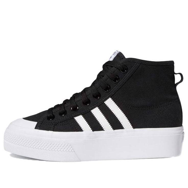 (WMNS) adidas Nizza Platform Mid 'Core Black White' FY2783