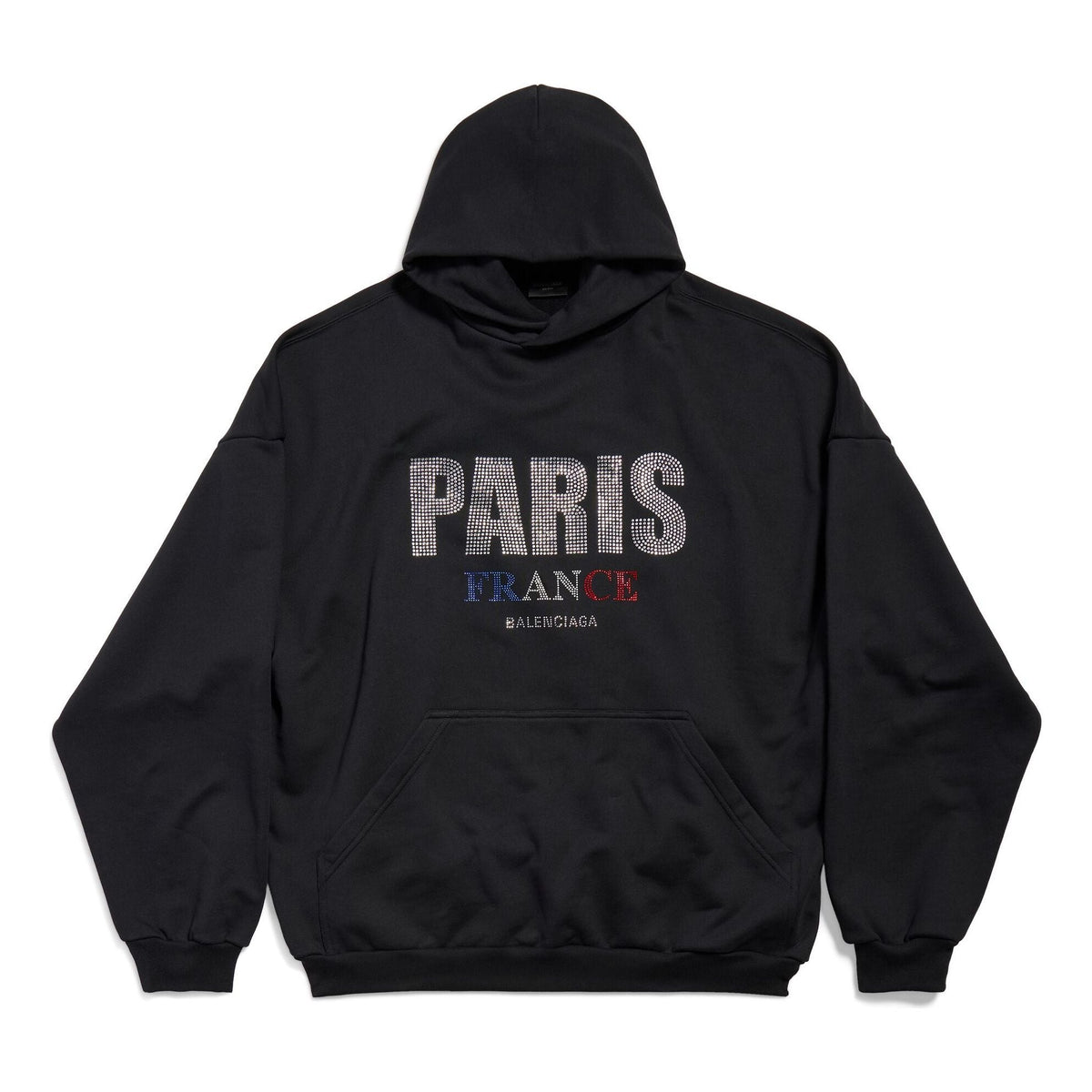 (WMNS) Balenciaga Paris Strass Hoodie Large Fit 'Black' 803265TRVL41000