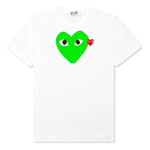 COMME des GARCONS PLAY Red Emblem Heart T-Shirt 'White/Green' AZ-T106-051-3