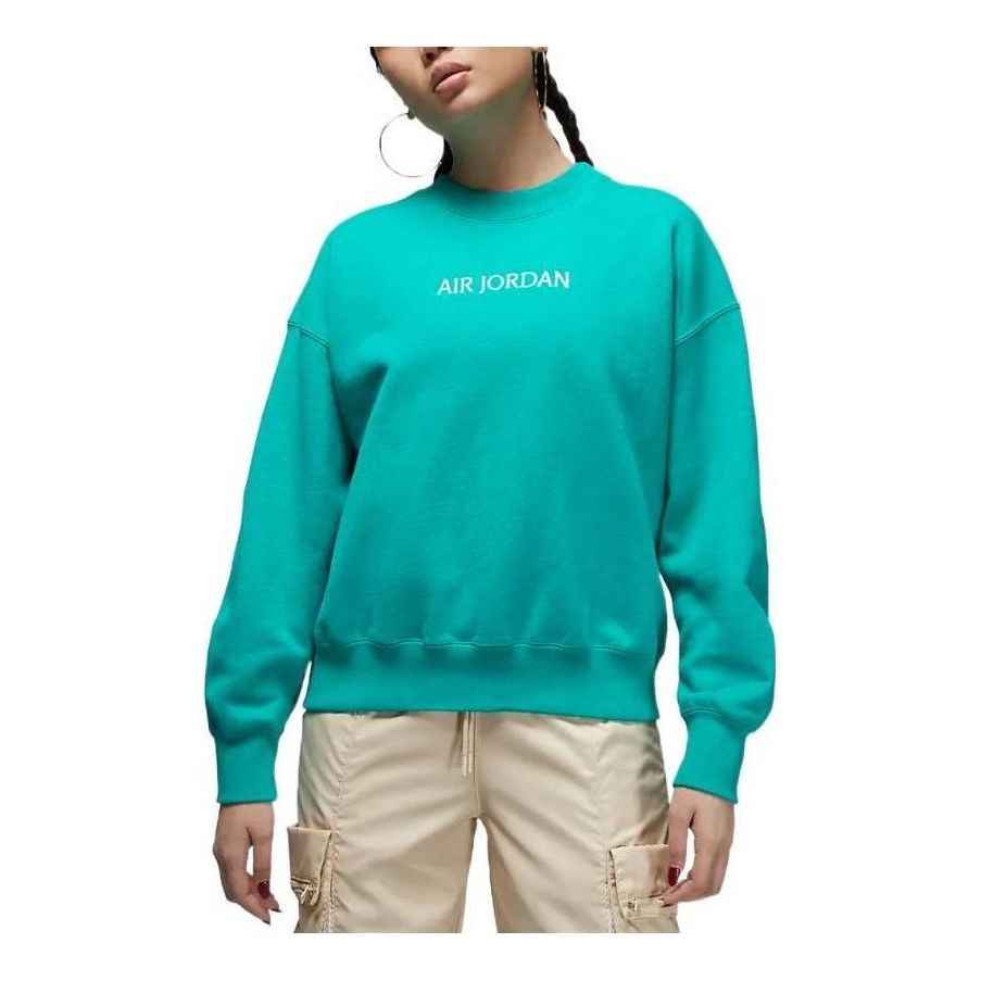 (WMNS) Air Jordan Crew Neck Street Style Long Sleeves 'Lake Green' DQ4650-322