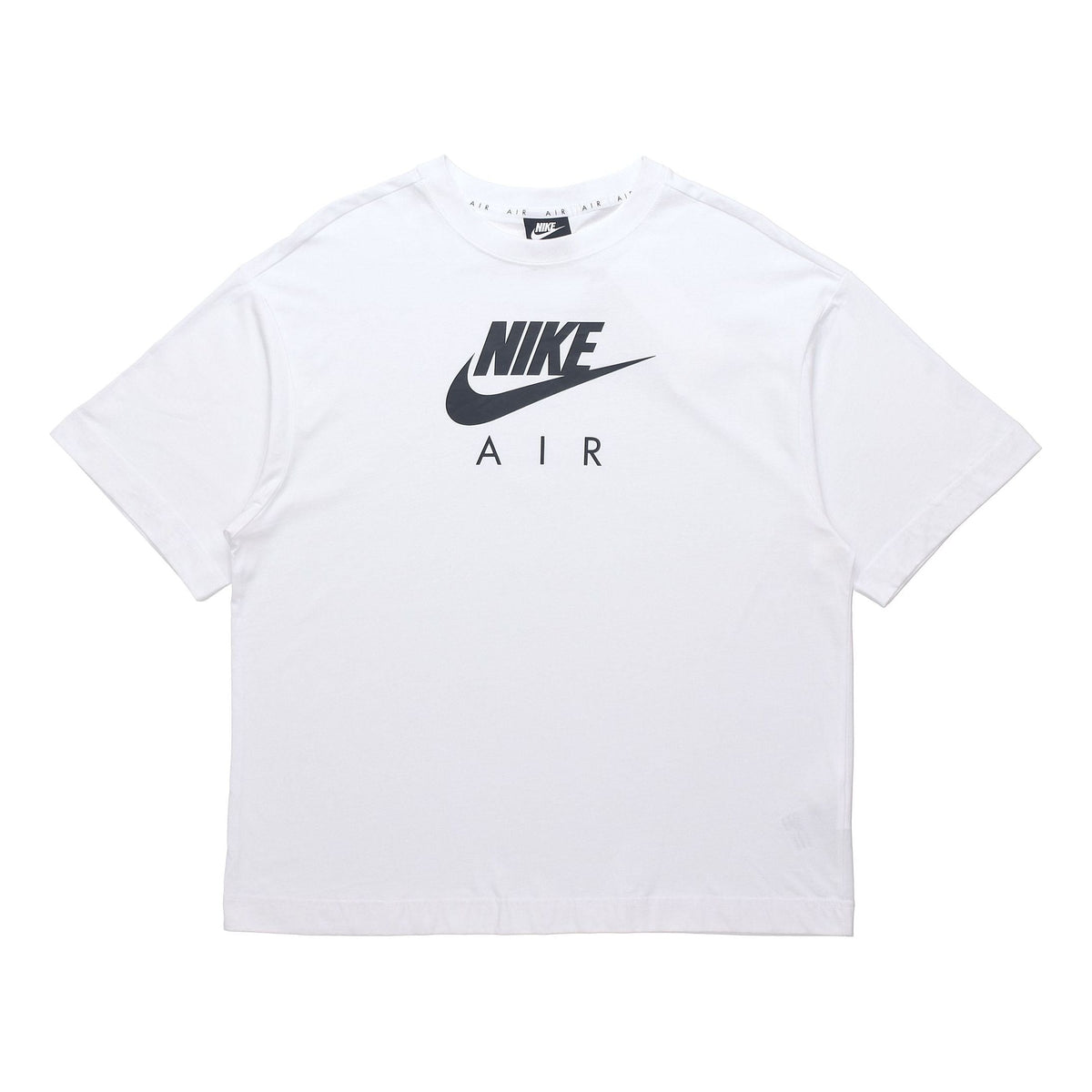 (WMNS) Nike Air Logo Printing Loose Knit Sports Short Sleeve White DB3841-100