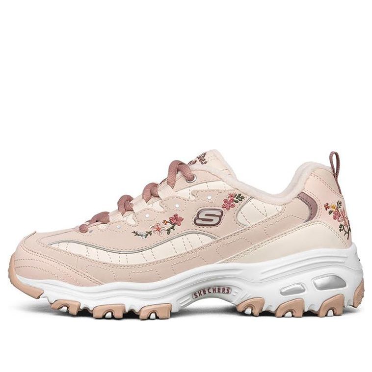 (WMNS) Skechers D'lites 1.0 Low-Top Thick Bottom Running Shoes Pink/White 66666325-PNK