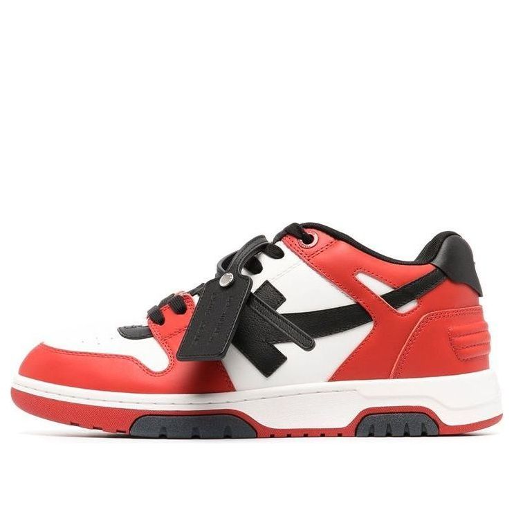 Off-White Out Of Office Panelled Leather Sneakers 'Red Black White' OMIA189F22LEA0012510