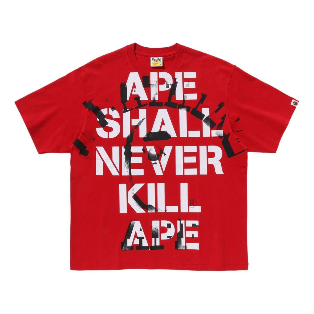 A Bathing Ape Spray Print College Relaxed Fit T-Shirt 'Red' 1L30-110-329-RED