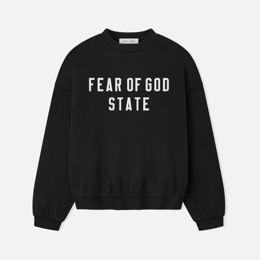 90`S FLEECE CREWNECK - JET BLACK