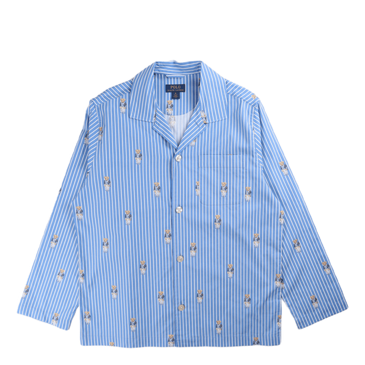 Polo Bear Striped Cotton Pajama Set Bear Stripe