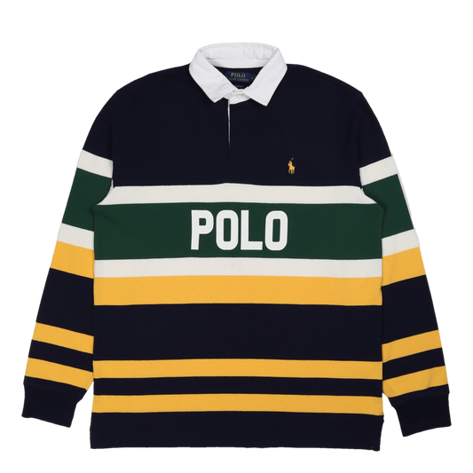 Classic Fit Striped Logo Rugby Shirt Cruise Navy Multi