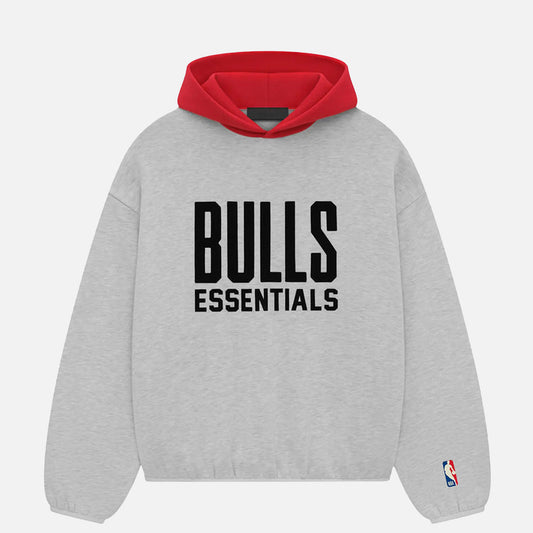 ESSENTIALS BULLS HOODIE - LIGHT HEATHER