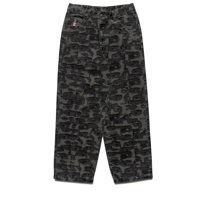 KidSuper Face Camo Wide Leg Jean - Black