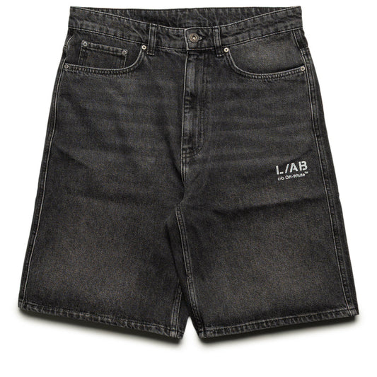 L/AB c/o Off-White Diagonal Denim Short -  Phantom Black