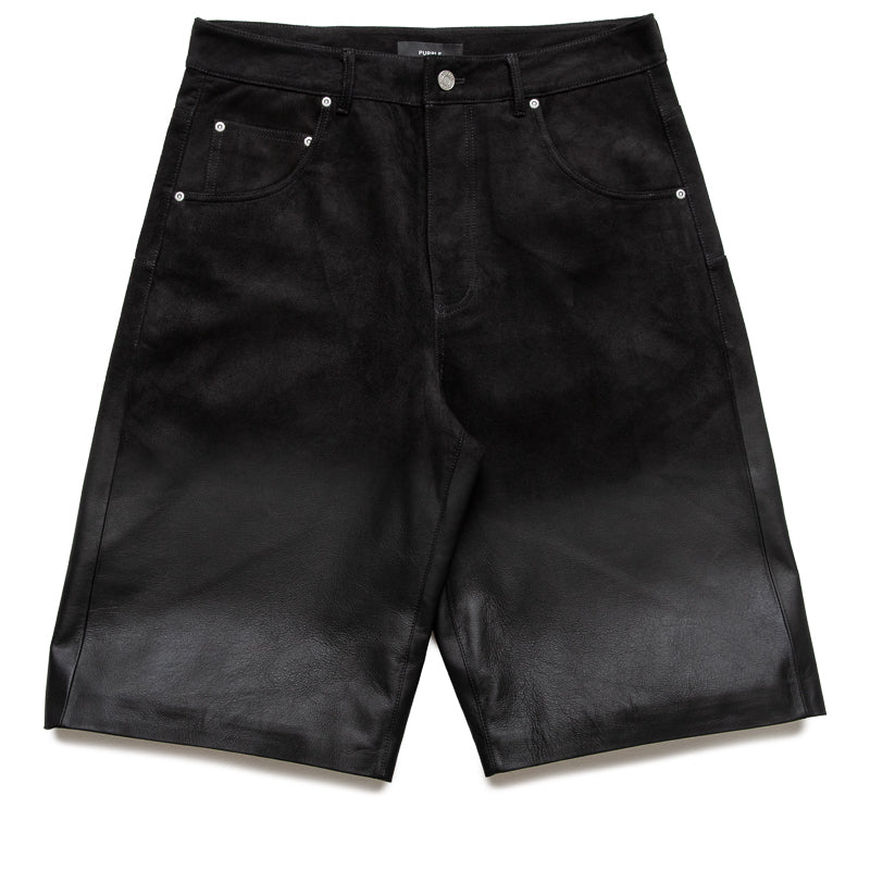 Purple Brand Leather Track Shorts - Black