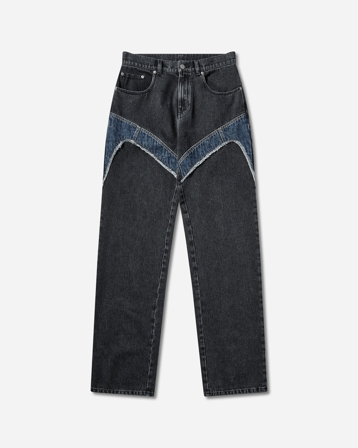 Mended Denim Pants Black