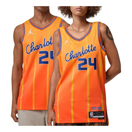 Nike NBA Brandon Miller Charlotte Hornets City Edition Swingman Jersey 'Brilliant Orange' HM5975-820