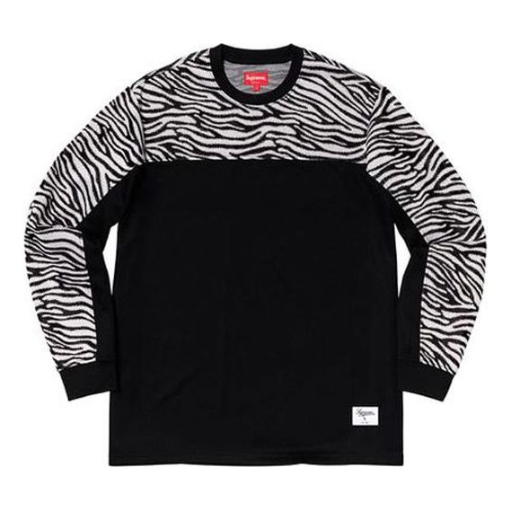 Supreme FW19 Week 10 Zebra L/S Top Black Long Sleeves Unisex SUP-FW19-953