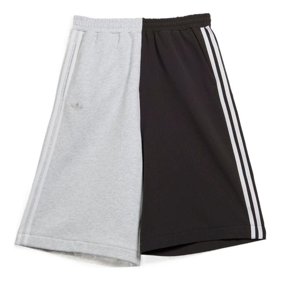Men's adidas originals Originals x Kerwin Frost Crossover FW22 Splicing Elastic Waistband Straight Shorts Gray / Black H59927