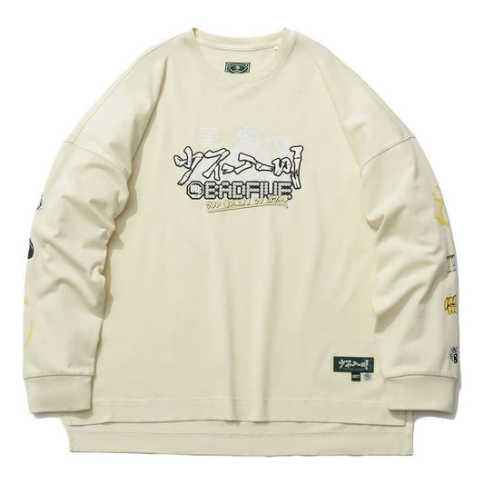 Li-Ning BadFive Graphic Long Sleeve T-shirt 'Beige' AHSR483-1