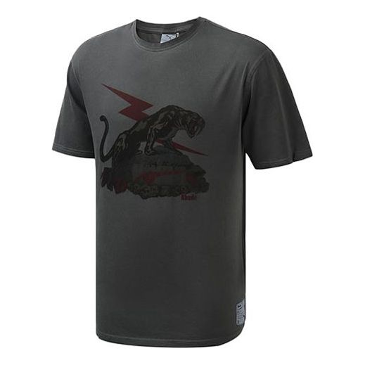 PUMA x Rhude Tee Black Round Neck Short Sleeve Black 595339-01