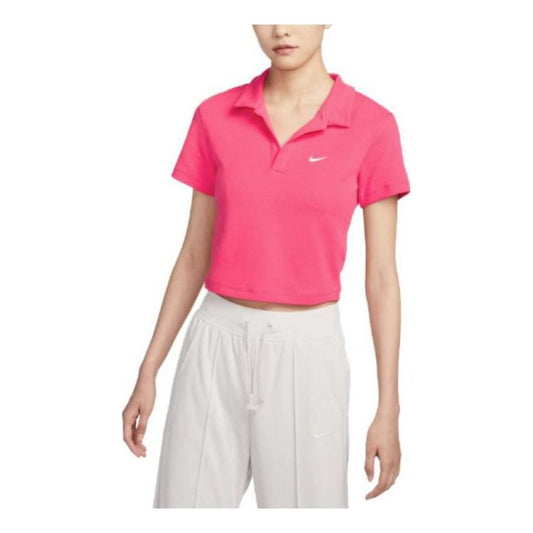 (WMNS) Nike Sportswear Essential Short-sleeve Polo Top 'Pink' DV7885-648