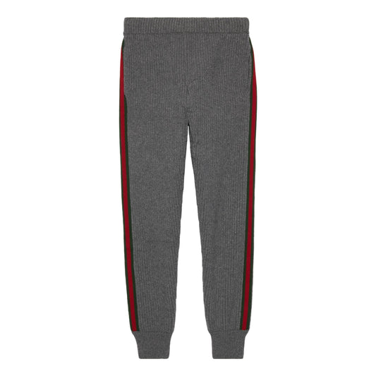Gucci Wool Cashmere Pants With Web 'Grey' 758113-XKDH3-1160