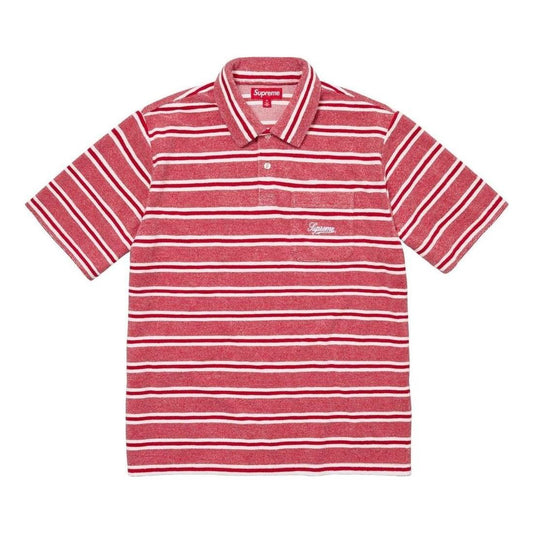 Supreme Stripe Terry S/S Polo 'Red White' SUP-SS24-230