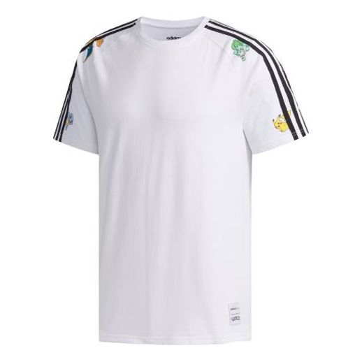 adidas neo x POKMON Crossover Series Pikachu Printing Short Sleeve White FM0320