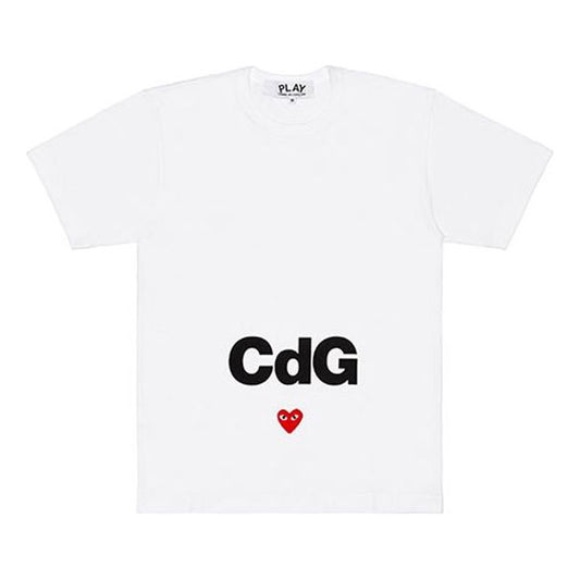 (WMNS) COMME des GARCONS PLAY x CDG Crossover Logo T-Shirt 'White' AE-T101-051-1