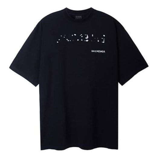 Balenciaga Hand Drawn Balenciaga T-Shirt Large Fit 'Black' 641675TOVO51070