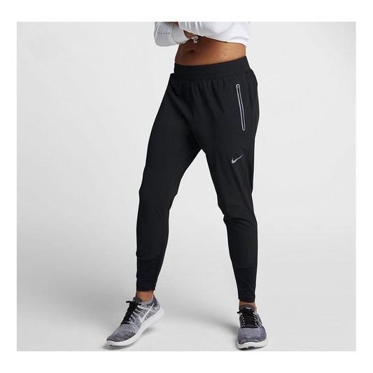 (WMNS) Nike Small Logo Elastic Waistband Running Sports Long Pants Black 885259-010