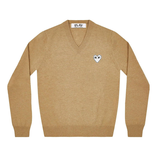 (WMNS) COMME des GARCONS PLAY V-Neck Pullover White Emblem 'Camel' AZ-N063-051-2