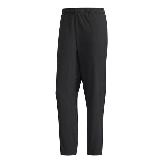 Men's adidas Solid Color Lacing Breathable Elastic Training Sports Pants/Trousers/Joggers Autumn Black HF8984