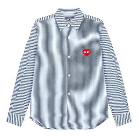 COMME des GARCONS PLAY Striped Shirt Red Emblem 'Blue' AZ-B024-051-1