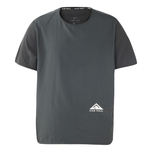 Men's Nike Printing Pattern Splicing Round Neck Sports Short Sleeve Gray T-Shirt DN4483-010