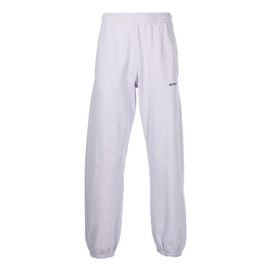 Men's Off-White SS22 Iconic Twill Printing Sports Pants/Trousers/Joggers Version Light Grey OMCH029F22FLE0043610