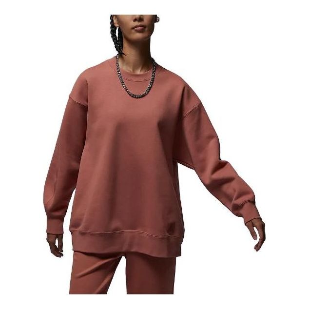 (WMNS) Air Jordan Flight Fleece Crew-neck Sweatshirt 'Sky J Orange' FB5117-810