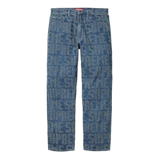Supreme FW23 Week4 Needle Punch Regular Jean Pants 'Blue' SUP-FW23-079