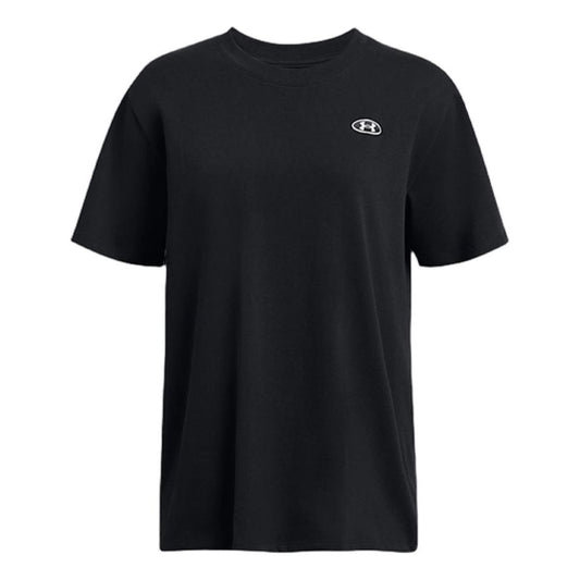 (WMNS) Under Armour Heavyweight Embroidered Patch T-shirt 'Black' 1383045-001