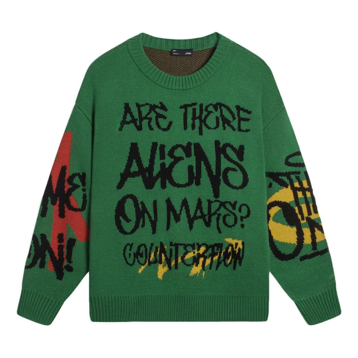 Li-Ning CF Mars Graphic Crew Neck Sweater 'Green' AMBS187-2