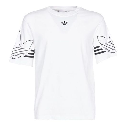 adidas originals Outline Tee Round Neck Short Sleeve White DU8536