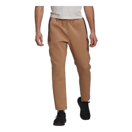 adidas MENS Wj Pnt Kn Warm Running Training Straight Leg Pants Yellow GU1763