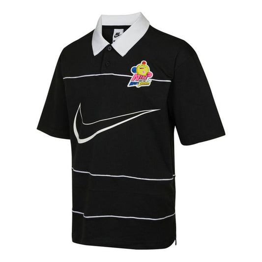 Nike Sportswear Contrasting Colors Athleisure Casual Sports Short Sleeve Polo Shirt Black DM7918-010