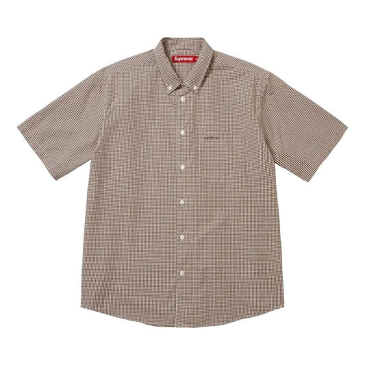 Supreme SS26 Gingham S/S Shirt 'Brown' SUP-SS26-356-BRN